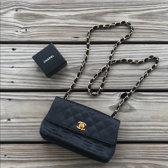 CHANEL Handbags - Chanel vintage satin mini flap bag PRICE FIRM